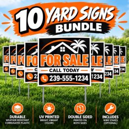 Custom Signs and Printing in Cape Coral. Business cards, postcards, brochures and commercial signs designed and printed by Color14.com